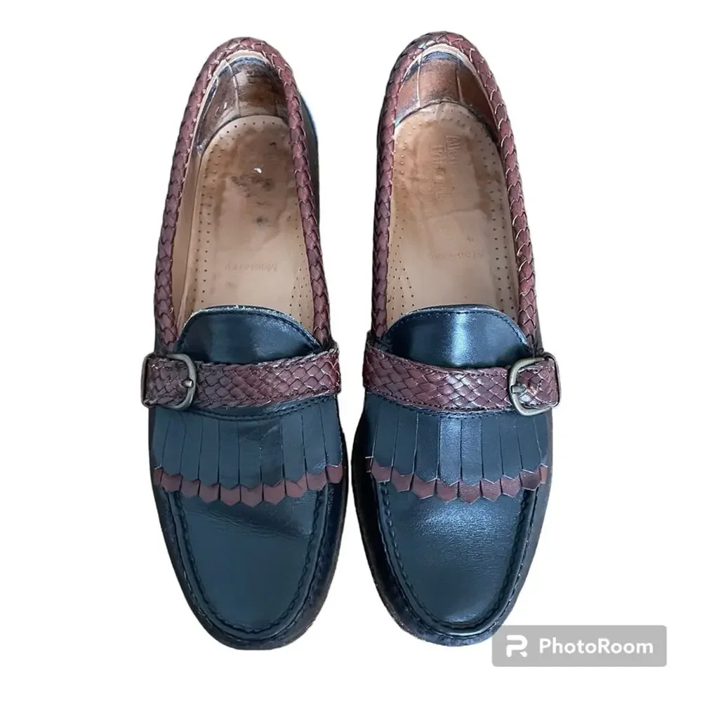 Allen Edmonds Monterey Loafer Dress Shoes 9.5 A Black Brown Leather Vintage